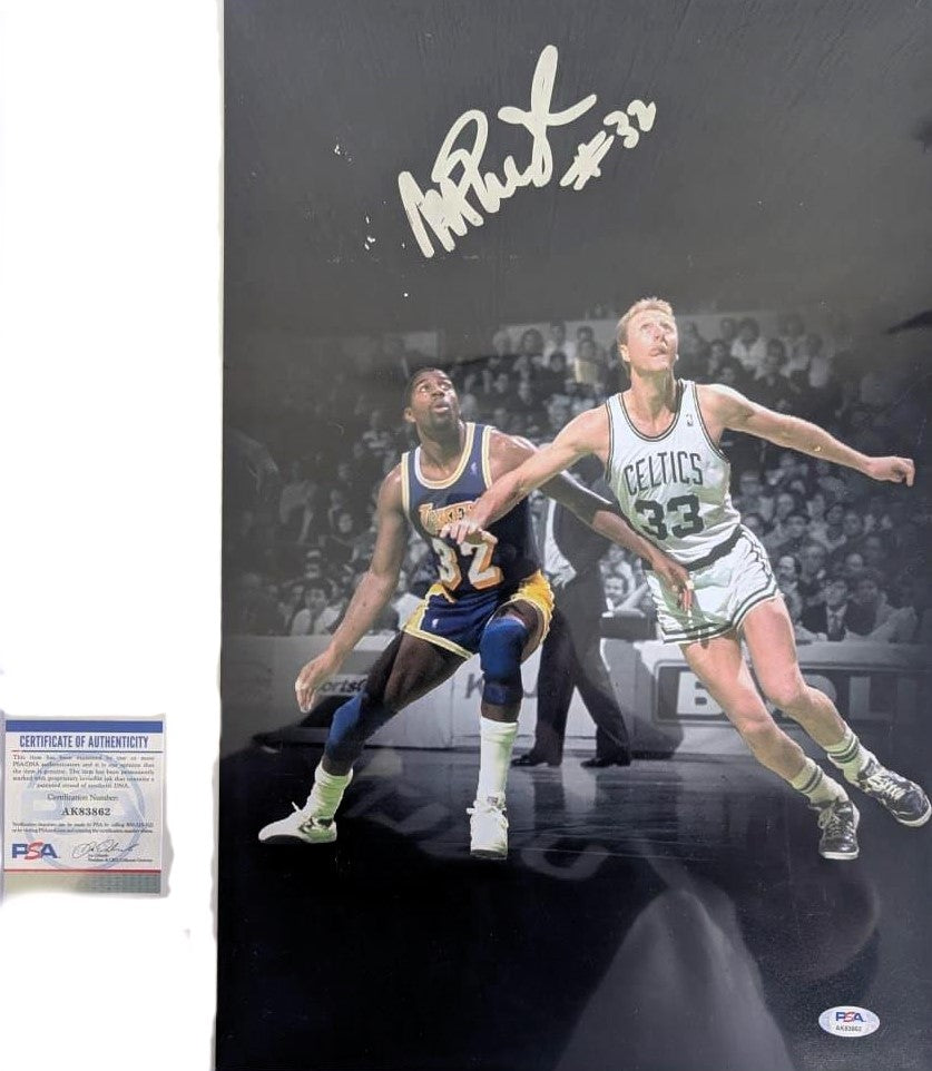 “Magic” Johnson Hall Of Fame Lakers Fotografía Autografiada firma certificada por PSA AK83862
