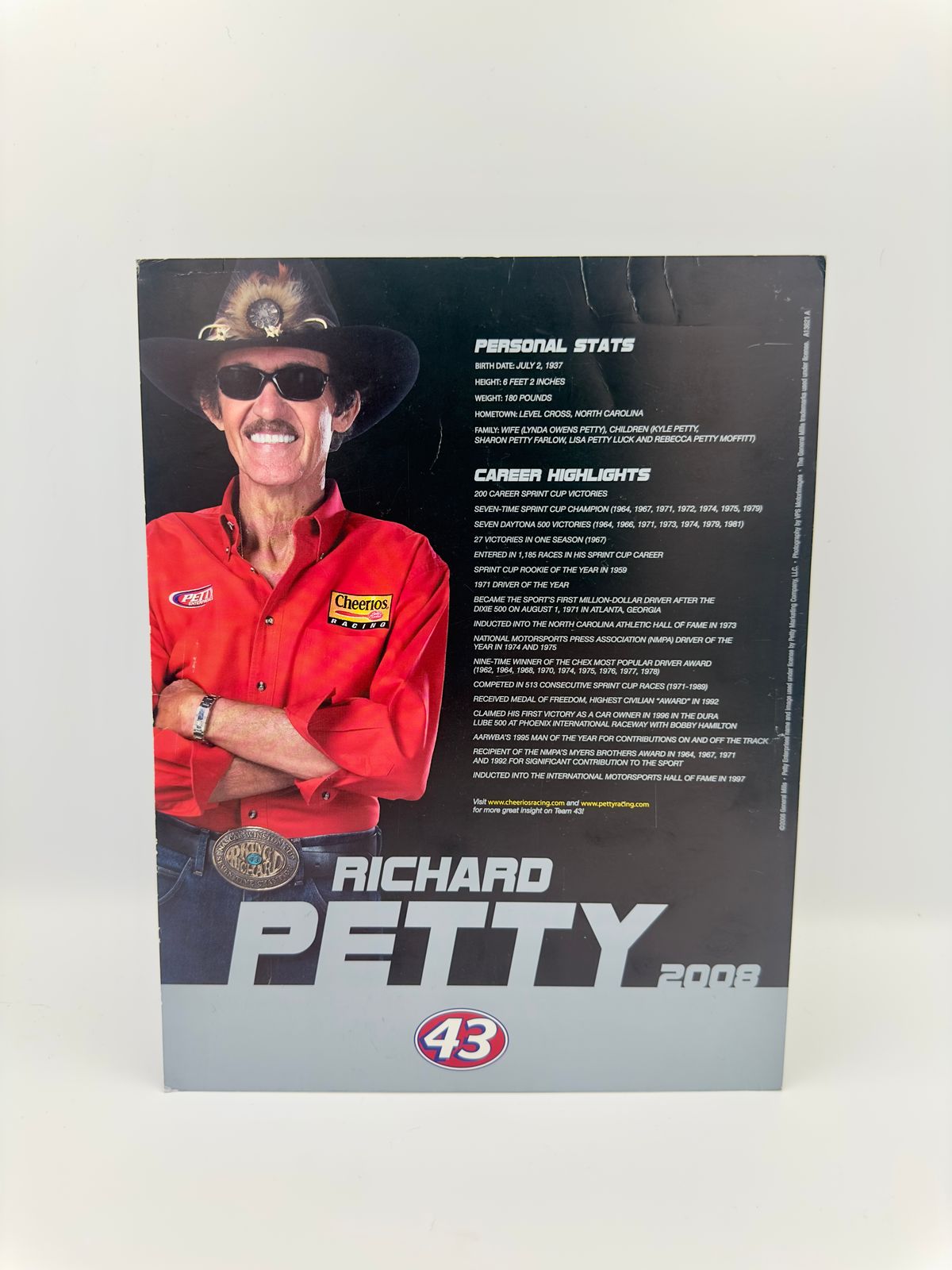 Richard Petty F1 “El Rey” Postal Publicitaria autografiada certificado PSA AO55884.