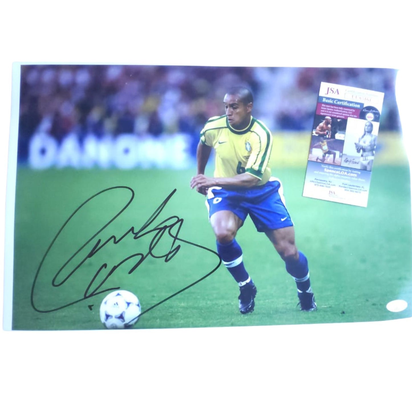 Fotografía autografiada por Roberto Carlos firma autentificada por la compañía JSA con el número UU85161