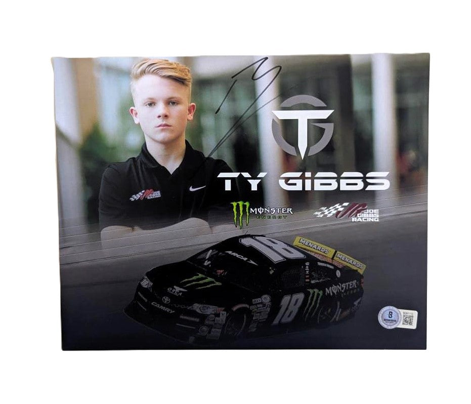 Ty Gibbs Fotografía Autografiada Formula 1 F1 firma certificada por Beckett BQ61113