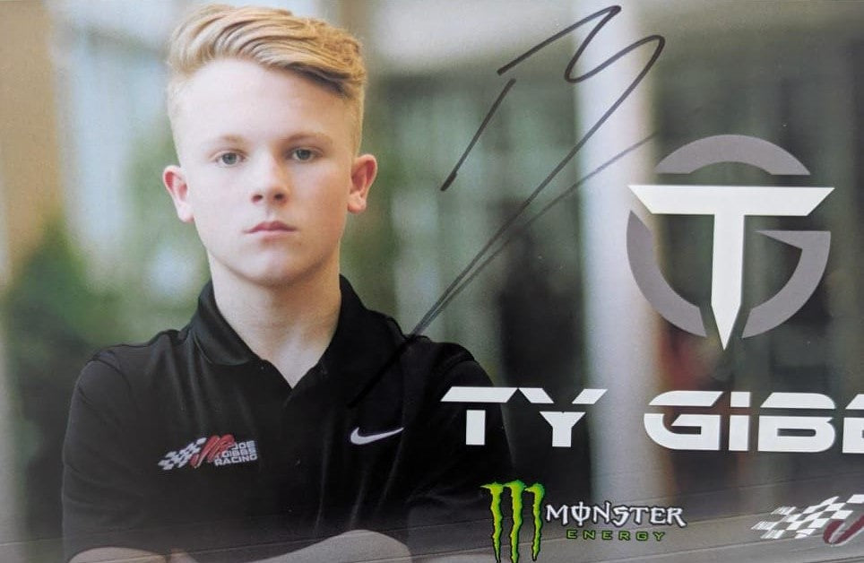 Ty Gibbs Fotografía Autografiada Formula 1 F1 firma certificada por Beckett BQ61113