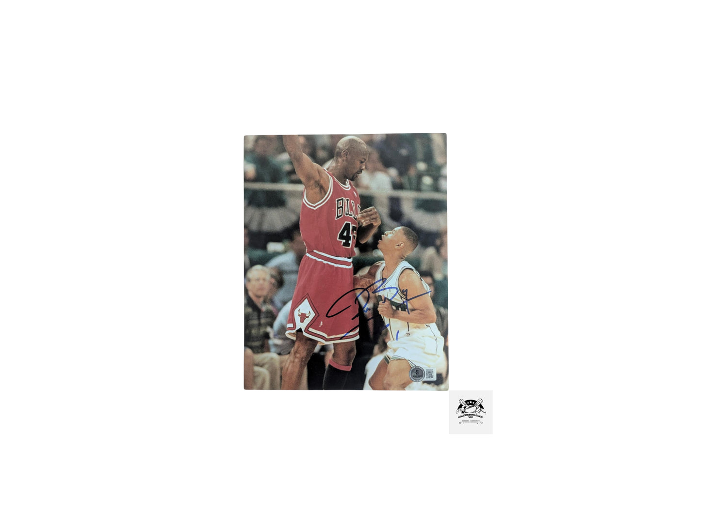 Muggsy Bogues Fotografía Chicago Bulls Autografiada firma certificada por Beckett BN58925