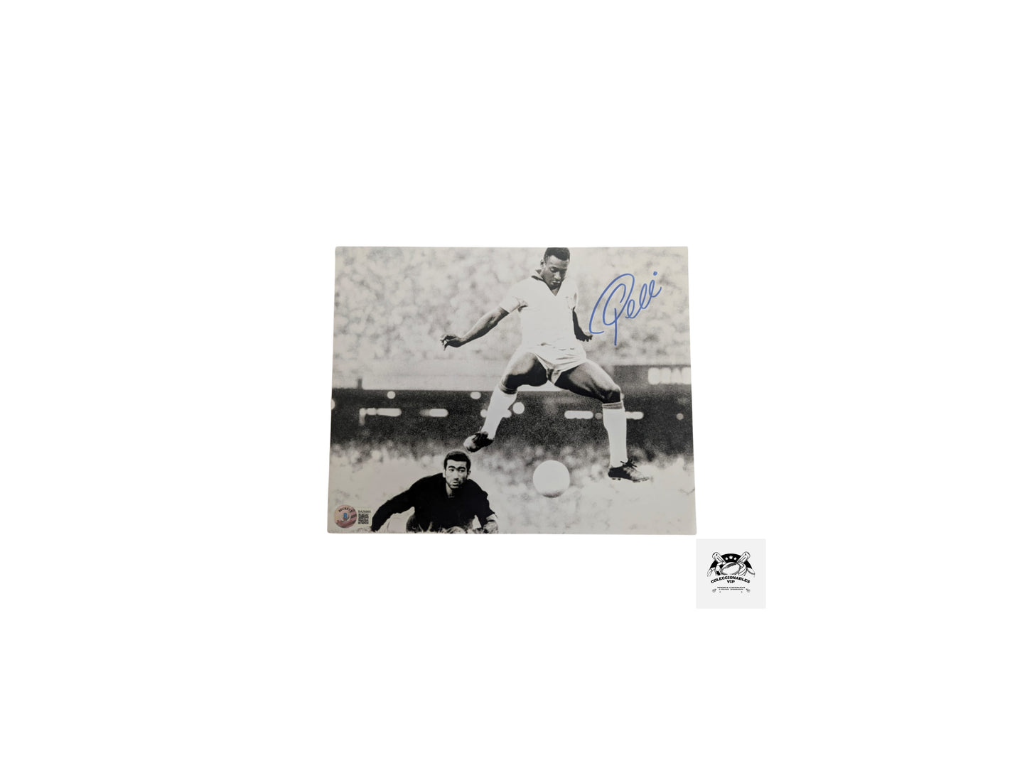 Pele Fotografía Brasil autografiada firma certificada por Beckett BA26865