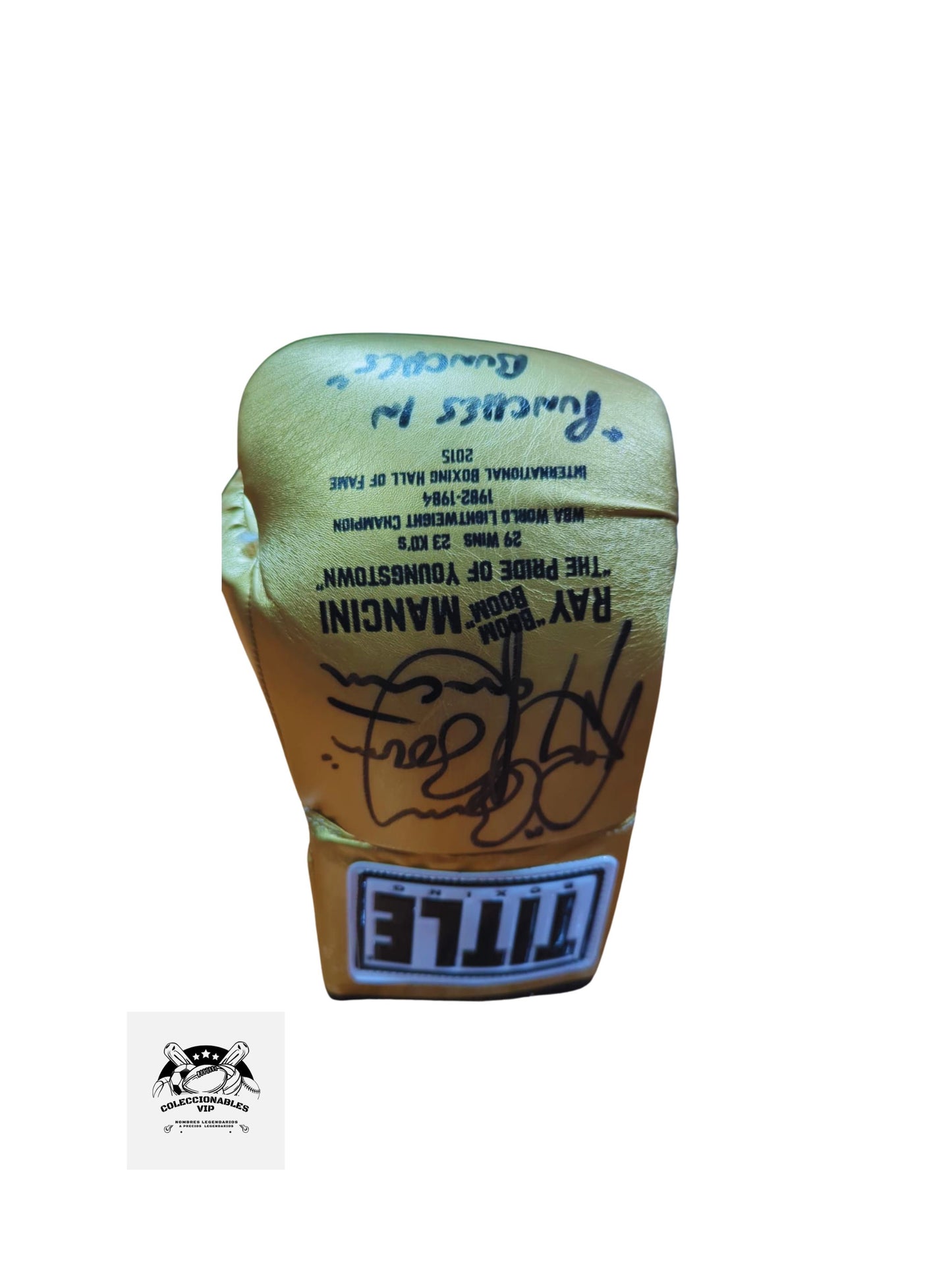 Ray Mancini Guante autografiado firma autentificada por la compañía JSA con el número WP543324.