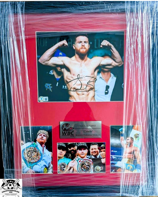 Saul “Canelo” Alvarez Fotografía Enmarcada Autografiada firma certificada por Beckett BF35854.