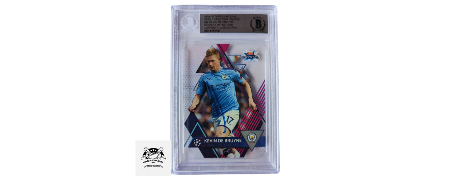 Kevin de Bruyne tarjeta Manchester City autografiada certificado el autógrafo por Beckett 00014252947