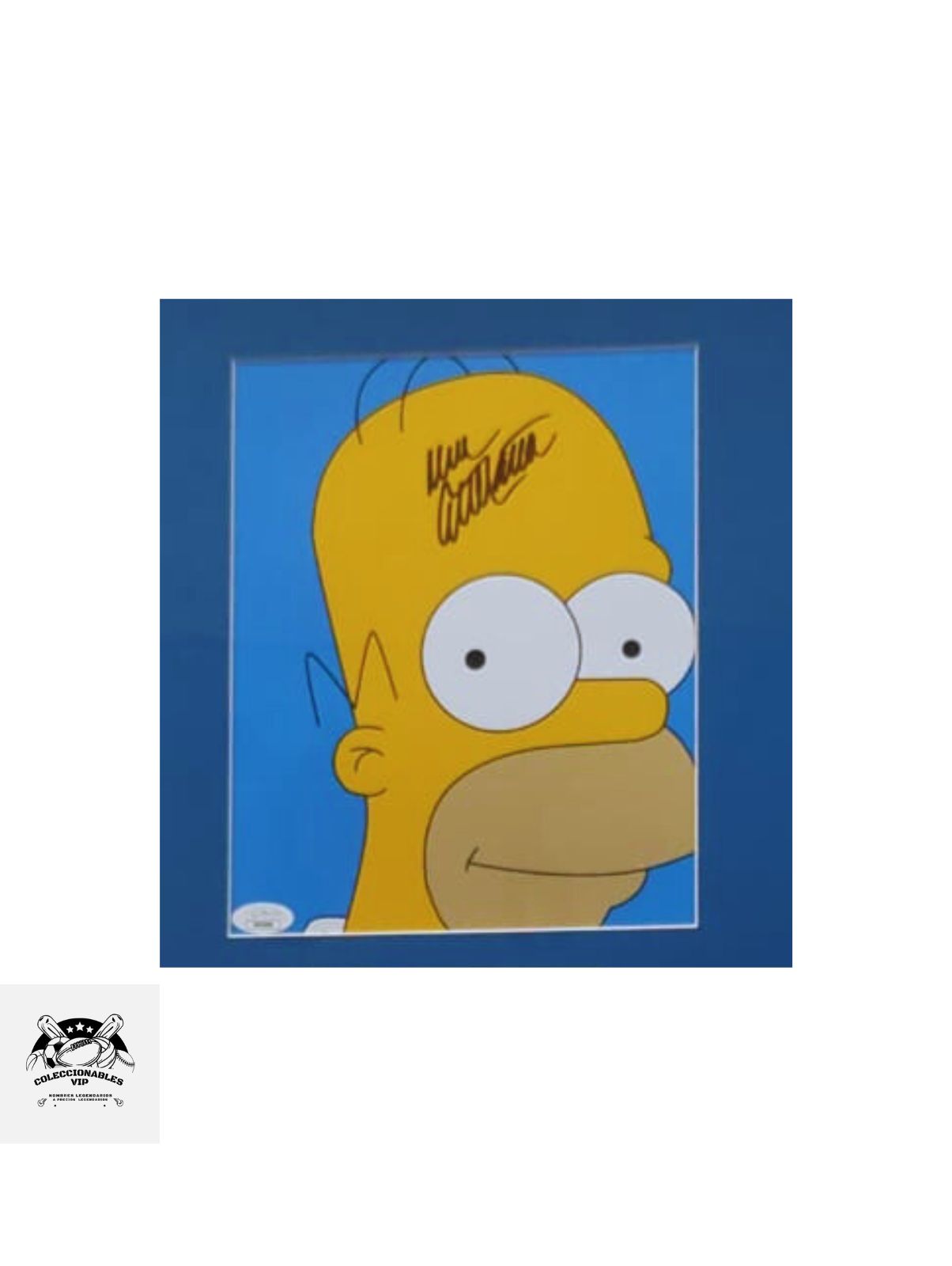 Fotografía enmarcada de los Simpson autografiada por Dan Castellaneta, voz de Homero Simpson, con certificado de autenticidad de JSA