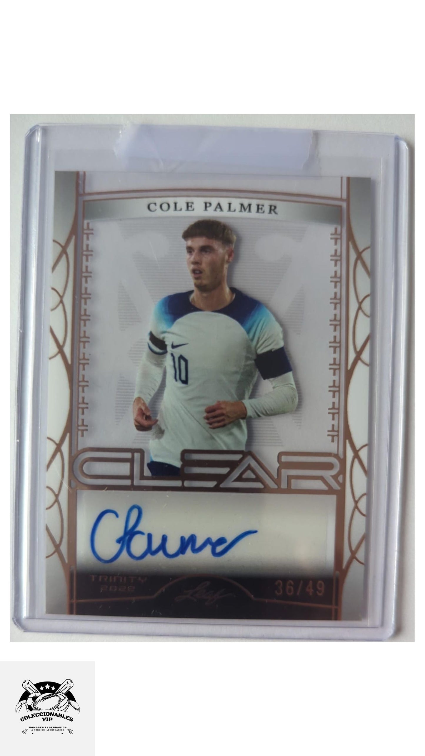 Cole Palmer Tarjeta Leaf en el frente encontrarás autógrafo certificado por Leaf CA-CP1.