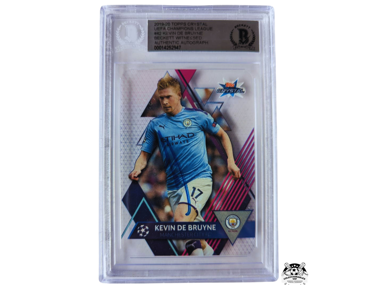 Kevin de Bruyne tarjeta Manchester City autografiada certificado el autógrafo por Beckett 00014252947