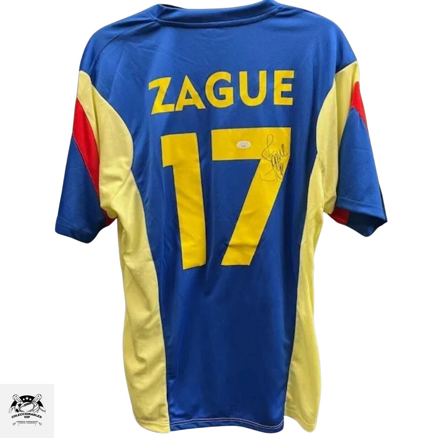 Playera autografiada por Luis Roberto Alvez "Zague" firma autentificada por la compañía JSA