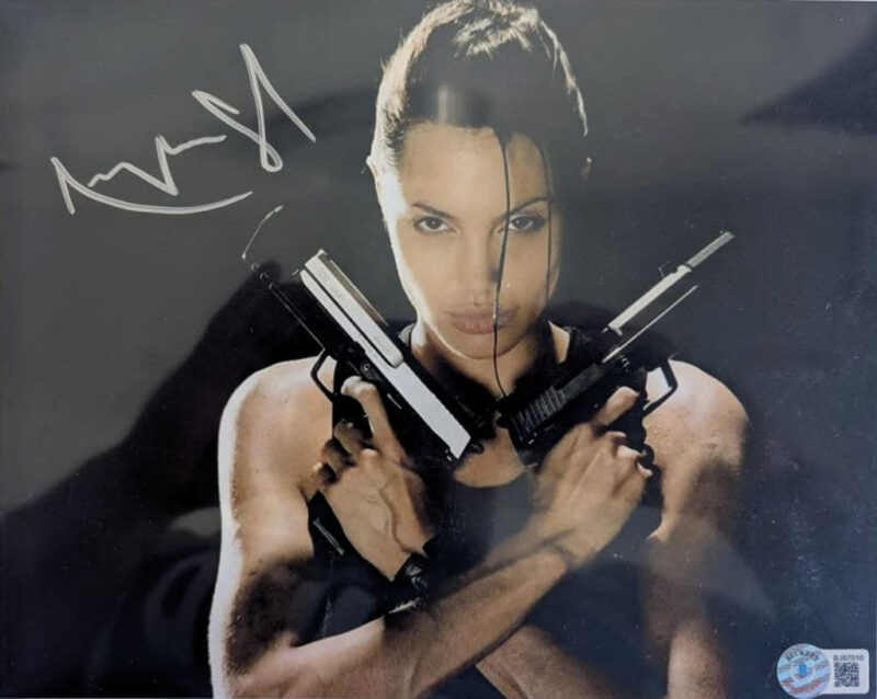 Angelina Jolie Fotografía Autografiada Tomb Raider firma certificada por Beckett BJ67010