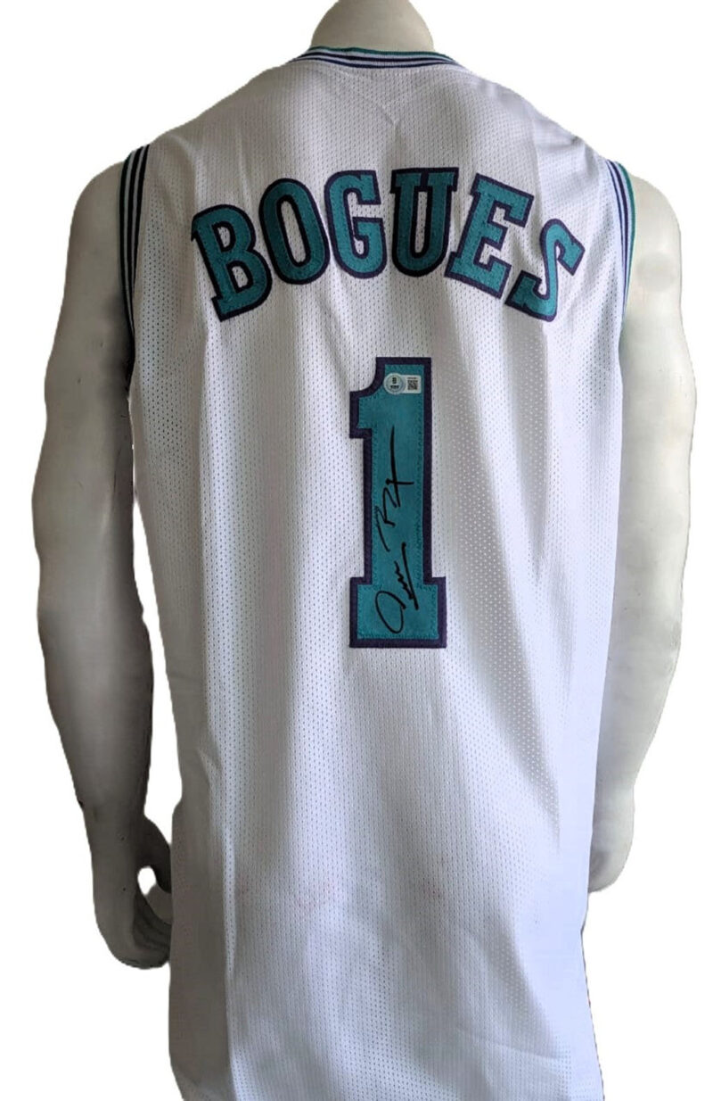 Muggsy Bogues Playera Charlotte Autografiada certificada por Beckett con holograma 1W462887