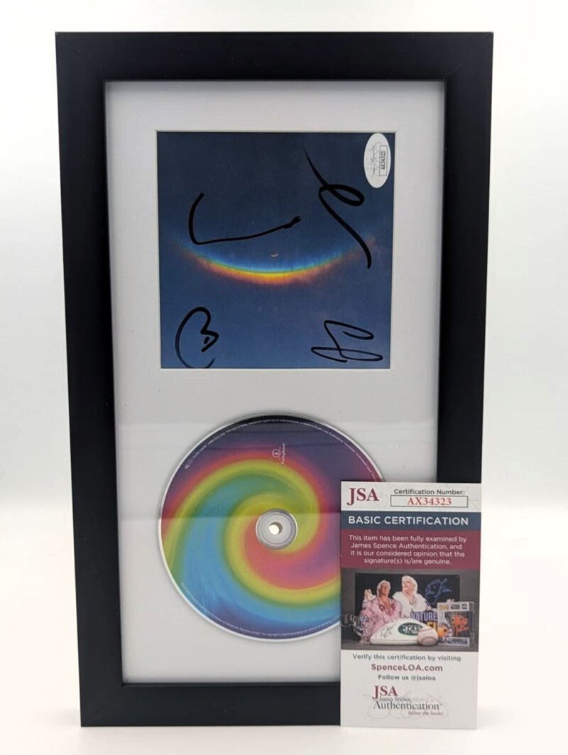 Coldplay Cd Autografiado por 4 integrantes y enmarcado autenticado por AX34323