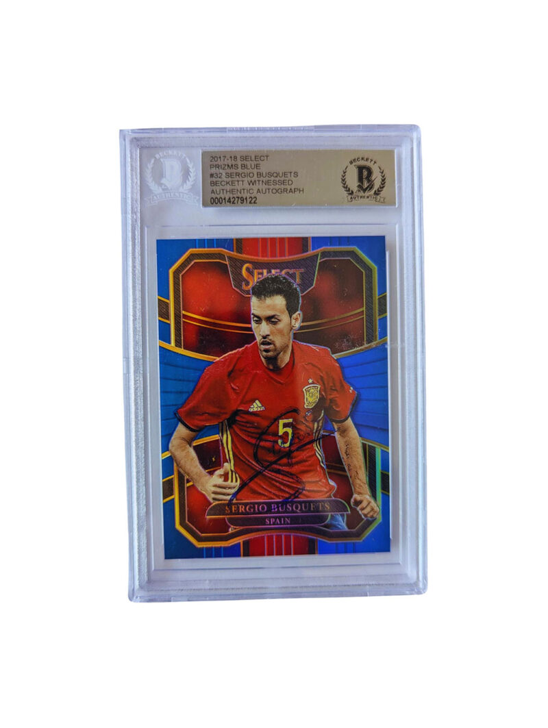 Sergio Busquets TARJETA España 00014279122 autografiada autógrafo certificado por Beckett.
