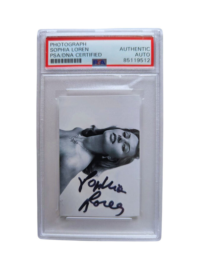 Sophia Loren Tarjeta autografiada certificada por PSA # 85119512.