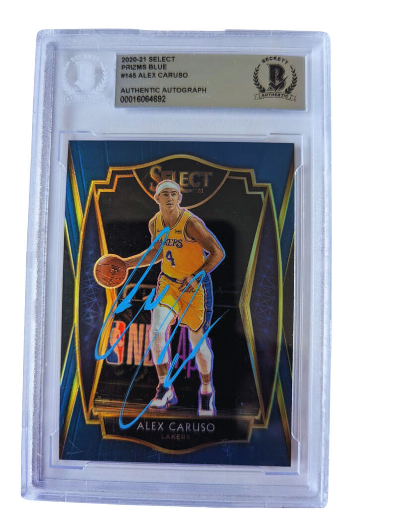 Alex Caruso Lakers TARJETA # 00016064692 autografiada autógrafo certificado por Beckett.