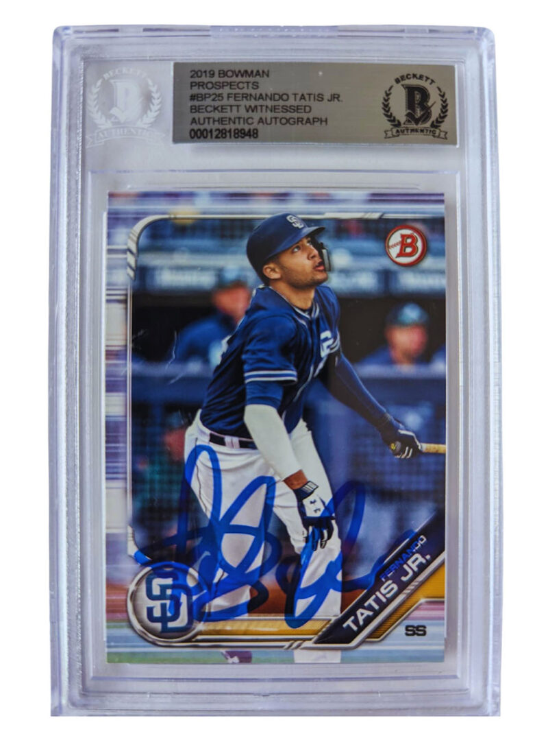 Fernando Tatis Jr San Diego Padres TARJETA # 00012818948 autografiada autógrafo certificado por Beckett.