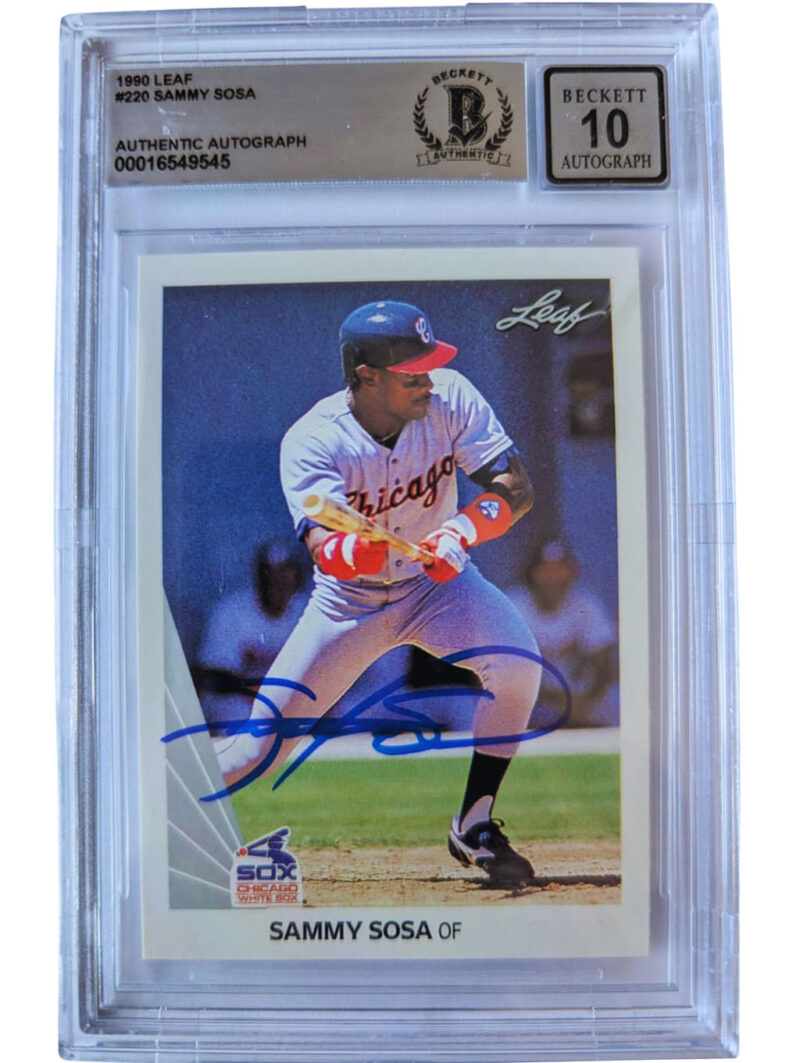 Sammy Sosa TARJETA Chicago White Sox # 00016549545 autografiada autógrafo certificado por Beckett.