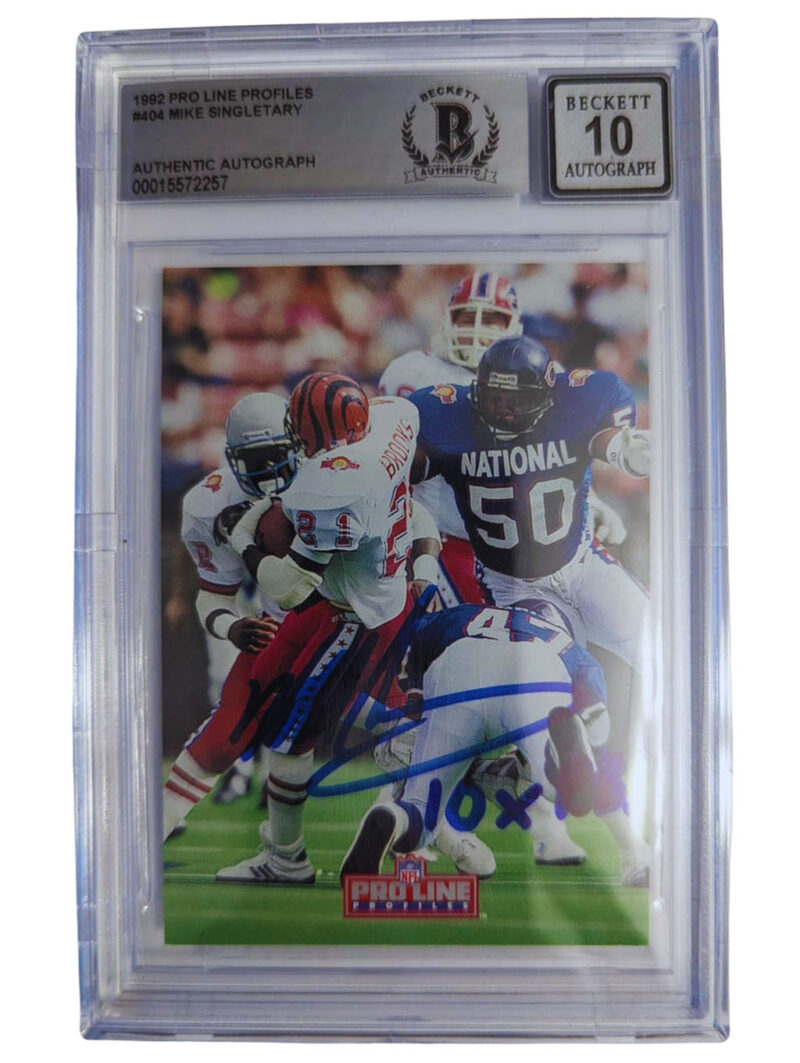 Mike Singletary TARJETA Chicago Bears # 00015572257 autografiada autógrafo certificado por Beckett.