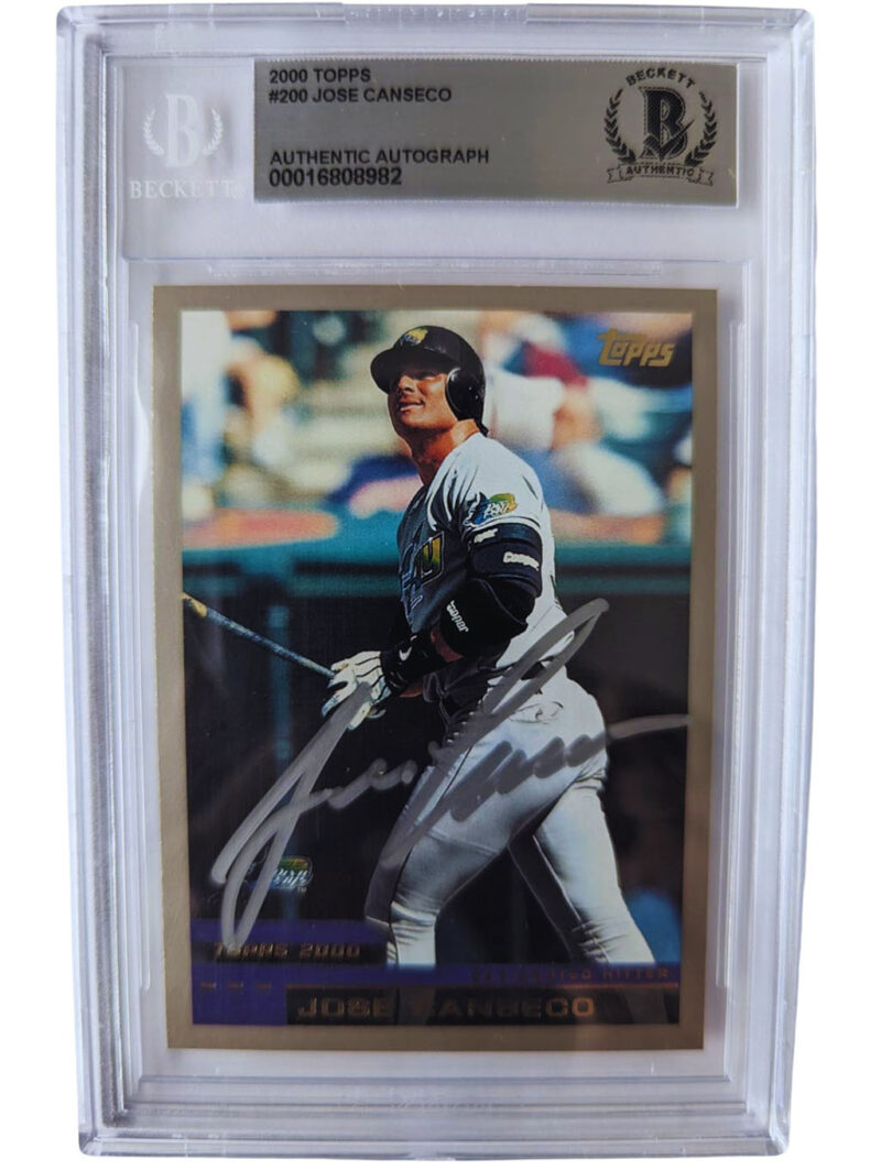 José Canseco TARJETA Devil Rays 00016808982 autografiada autógrafo certificado por Beckett.