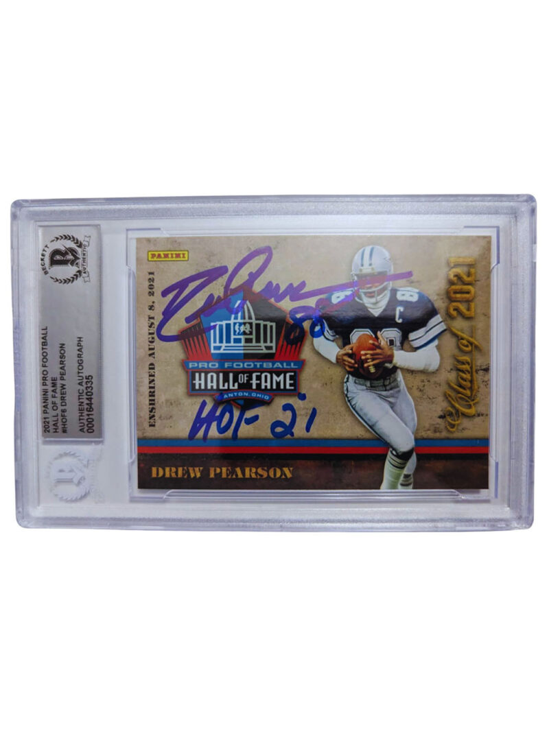 Drew Pearson TARJETA Dallas Cowboys # 00016440335 autografiada autógrafo certificado por Beckett.