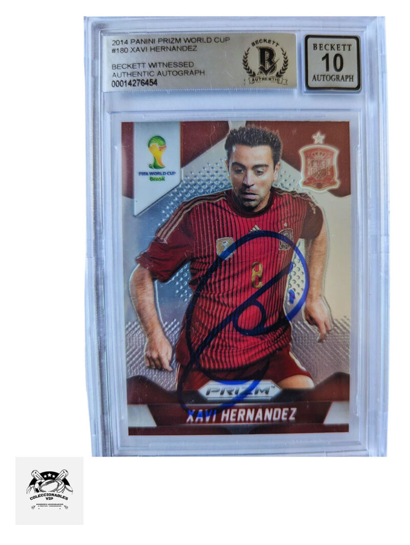 Xavi Hernandez TARJETA España 00014276454 autografiada autógrafo certificado por Beckett.