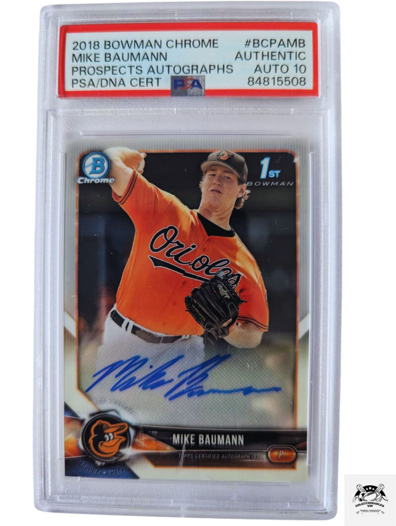 Mike Baumann Tarjeta Orioles autografiada autenticada por PSA 84815508.