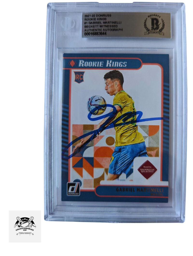Gabriel Martinelli Brasil TARJETA 00016883644 autografiada certificado el autógrafo por Beckett.