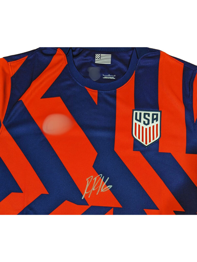 Ricardo Pepi Playera USA autografiada firma autentificada por la compañía Beckett con el número WS08169.