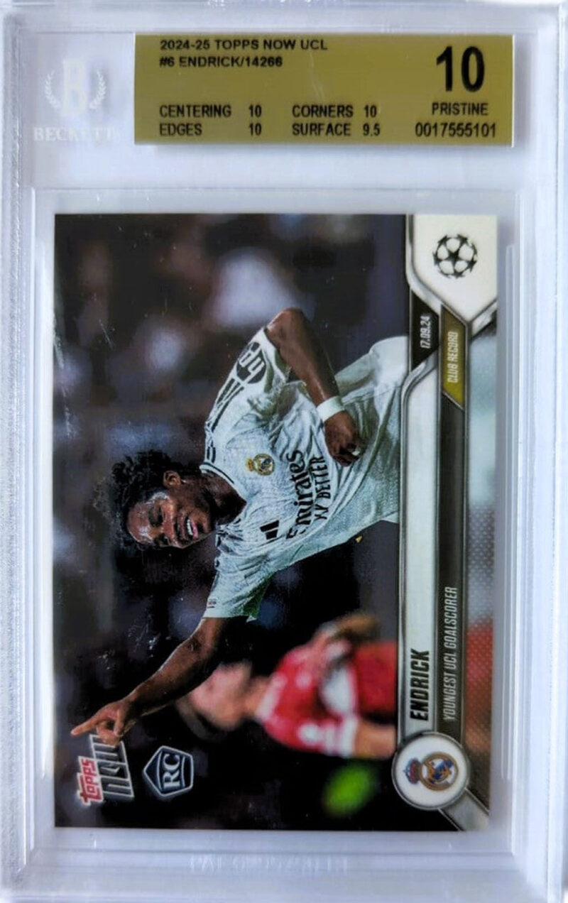 Endrick Felipe Tarjeta Topps Now UCL Real Madrid Graduada por Beckett 0017555101.