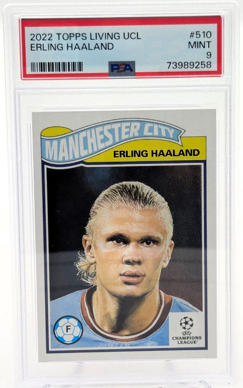 Erling Haaland Tarjeta Manchester City 510 2022 Topps Living UCL Graduada por PSA 73989258