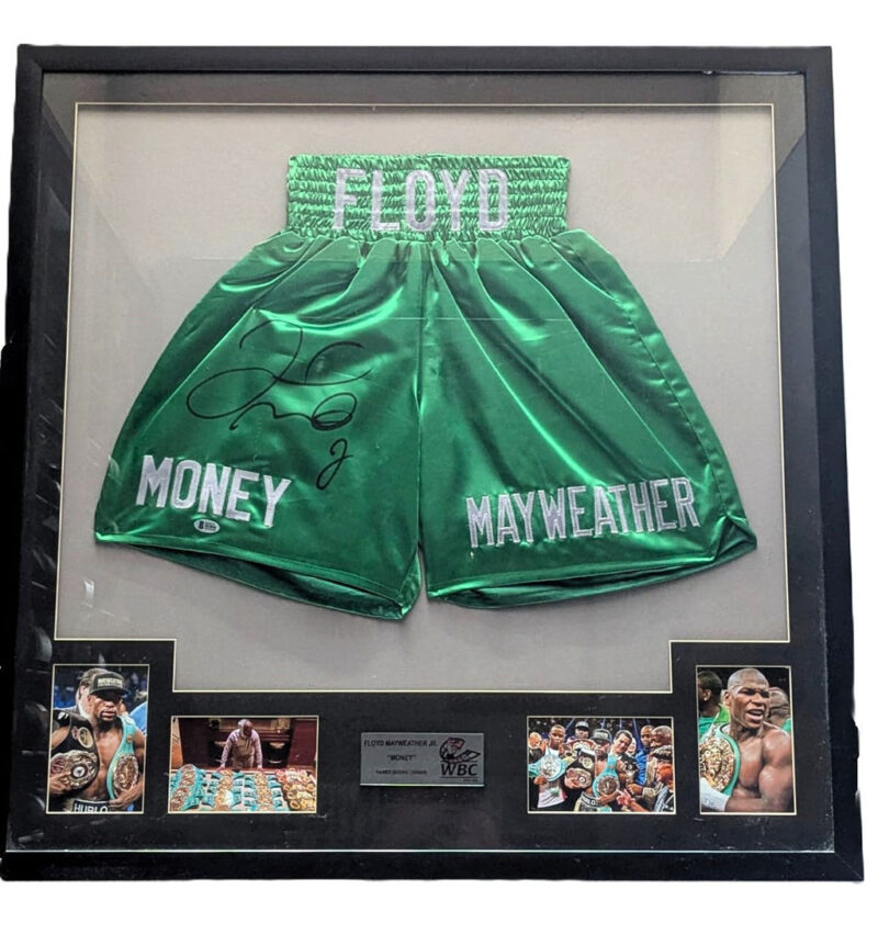 Floyd Mayweather JR. Shorts boxeo autografiado autenticado por Beckett I83850