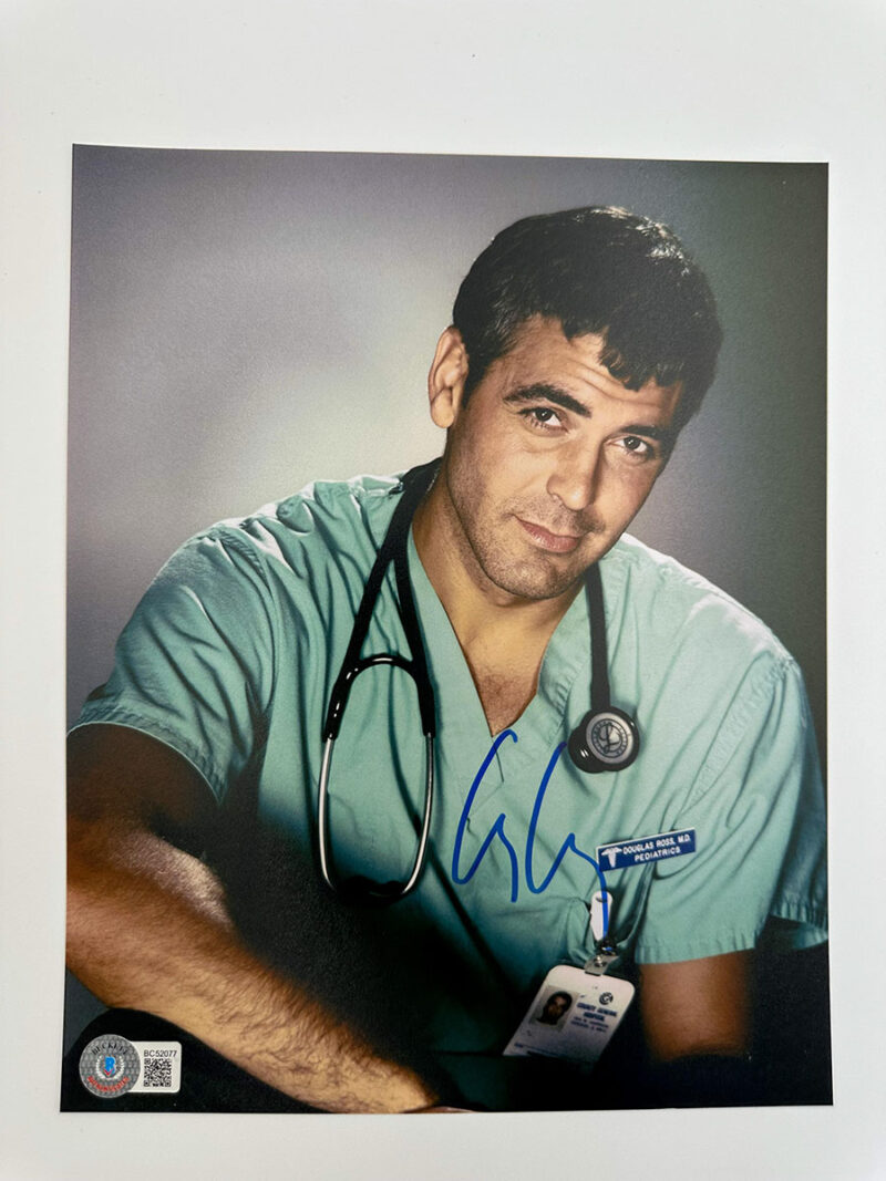 George Clooney Fotografía Autografiada firma certificada por Beckett BC52077.