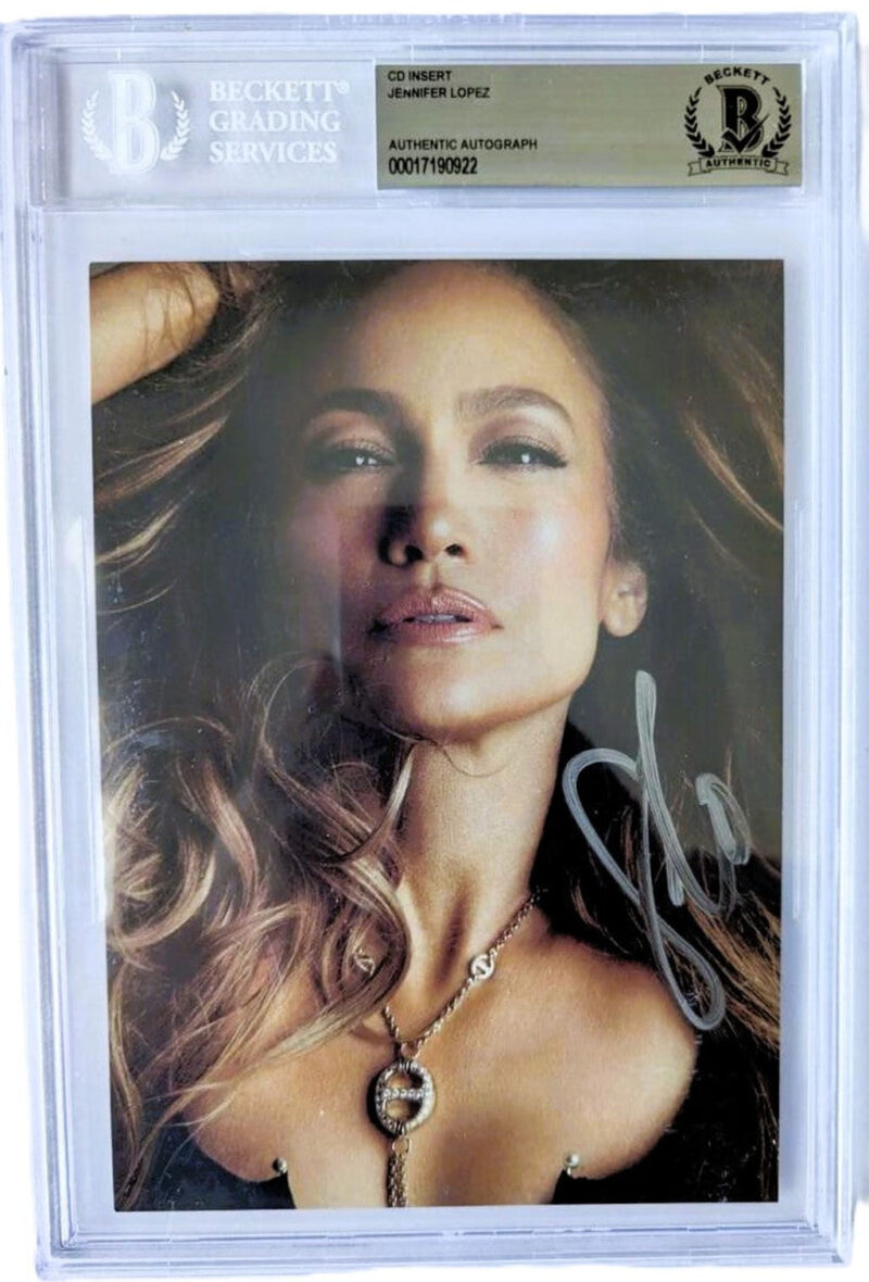 Jennifer López JLO Postal Autografiada Certificada por Beckett 00017190922