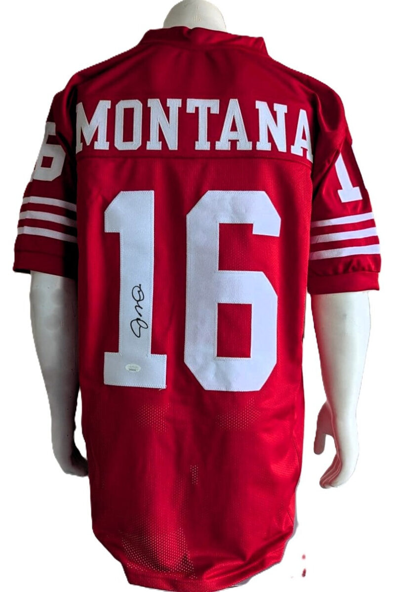 Joe Montana Playera Autografiada firma autenticada por la compañía JSA WIT619542.