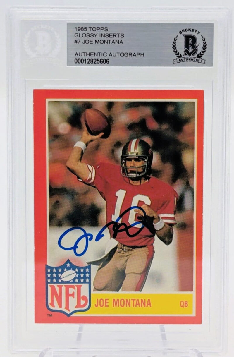Joe Montana Tarjeta Autografiada San Francisco 49ers 1985 Topps Autenticada por Beckett 00012825606.