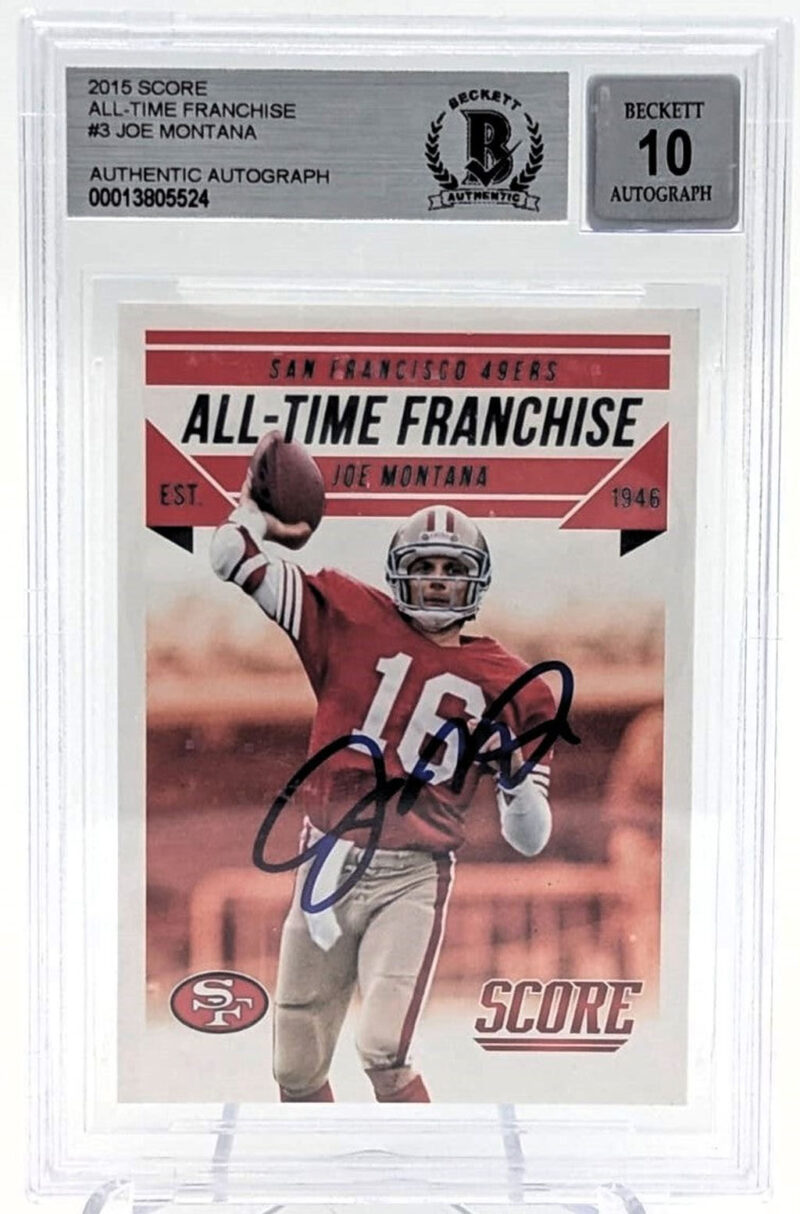 Joe Montana Tarjeta #3 Autografiada San Francisco 49ers Autenticada por Beckett 00013805524.