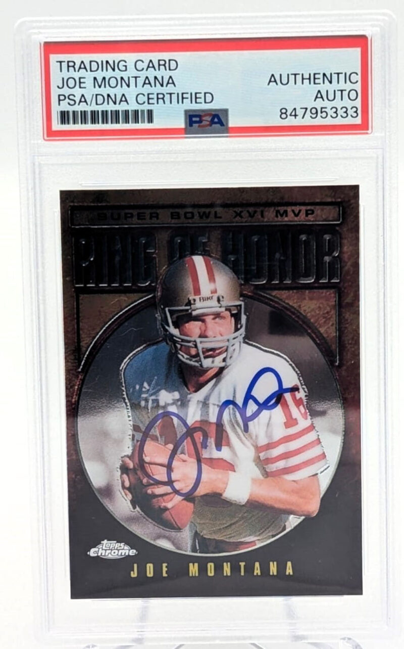 Joe Montana Tarjeta Autografiada San Francisco 49ers 1985 Topps Autenticada por PSA 84795333.