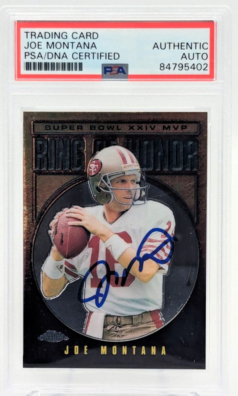 Joe Montana Tarjeta Autografiada San Francisco 49ers Super Bowl XXIV Autenticada por PSA 84795402.