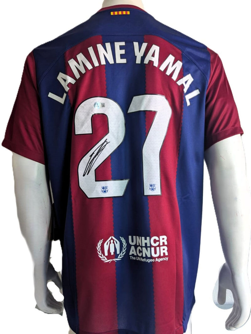 Lamine Yamal Playera FC Barcelona 27 autografiada certificada por Beckett 2W215948