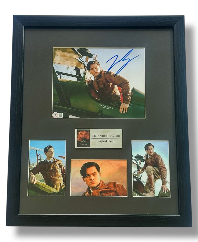 Leonardo DiCaprio Fotografía Autografiada Enmarcada firma certificada por Beckett BG51047