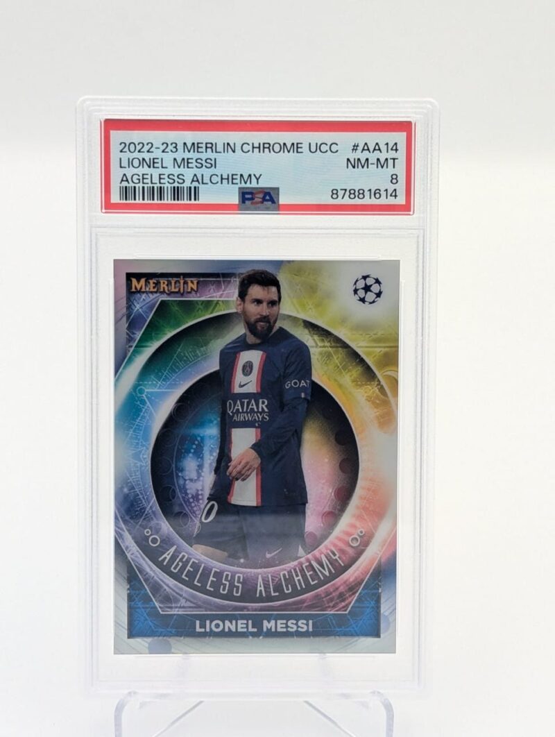 Lionel Messi Tarjeta Paris Saint-Germain 2022-23 Merlin Chrome UCC certificado PSA 87881614.