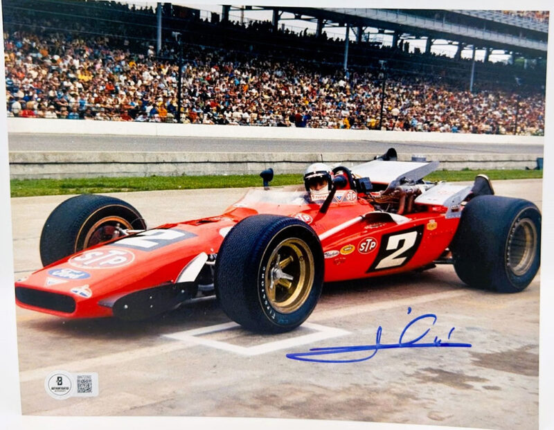 Mario Andretti “Ganador Indy 500” Fotografía F1 Autografiada firma certificada por Beckett BN72392.