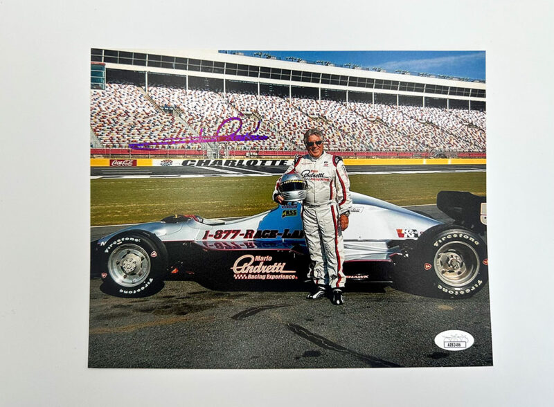 Mario Andretti “Ganador Indy 500” F1 Fotografía Autografiada certificada por JSA AZ82486.