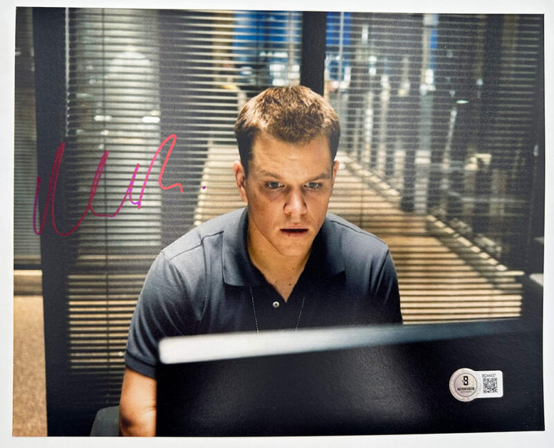 Matt Damon Fotografía autografiada “Los Infiltrados”, firma certificada por la compañía Beckett con el número BQ44437