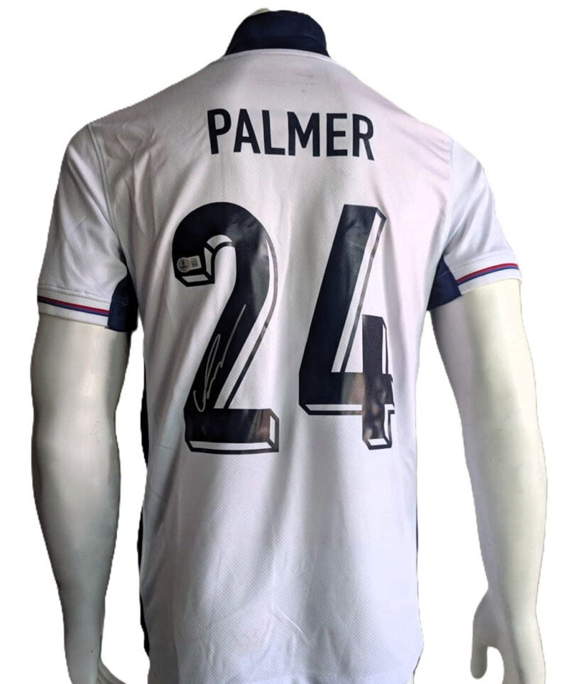 Cole Palmer Playera Original Nike Inglaterra Autografiada Certificada por Beckett FI05629