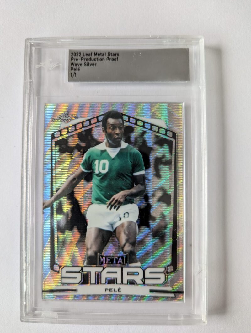 Tarjeta 2022 Leaf Metal Stars Pre-producción Pelé 1 de 1