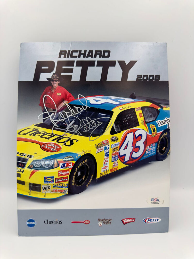 Richard Petty F1 “El Rey” Postal Publicitaria autografiada certificado PSA AO55884.
