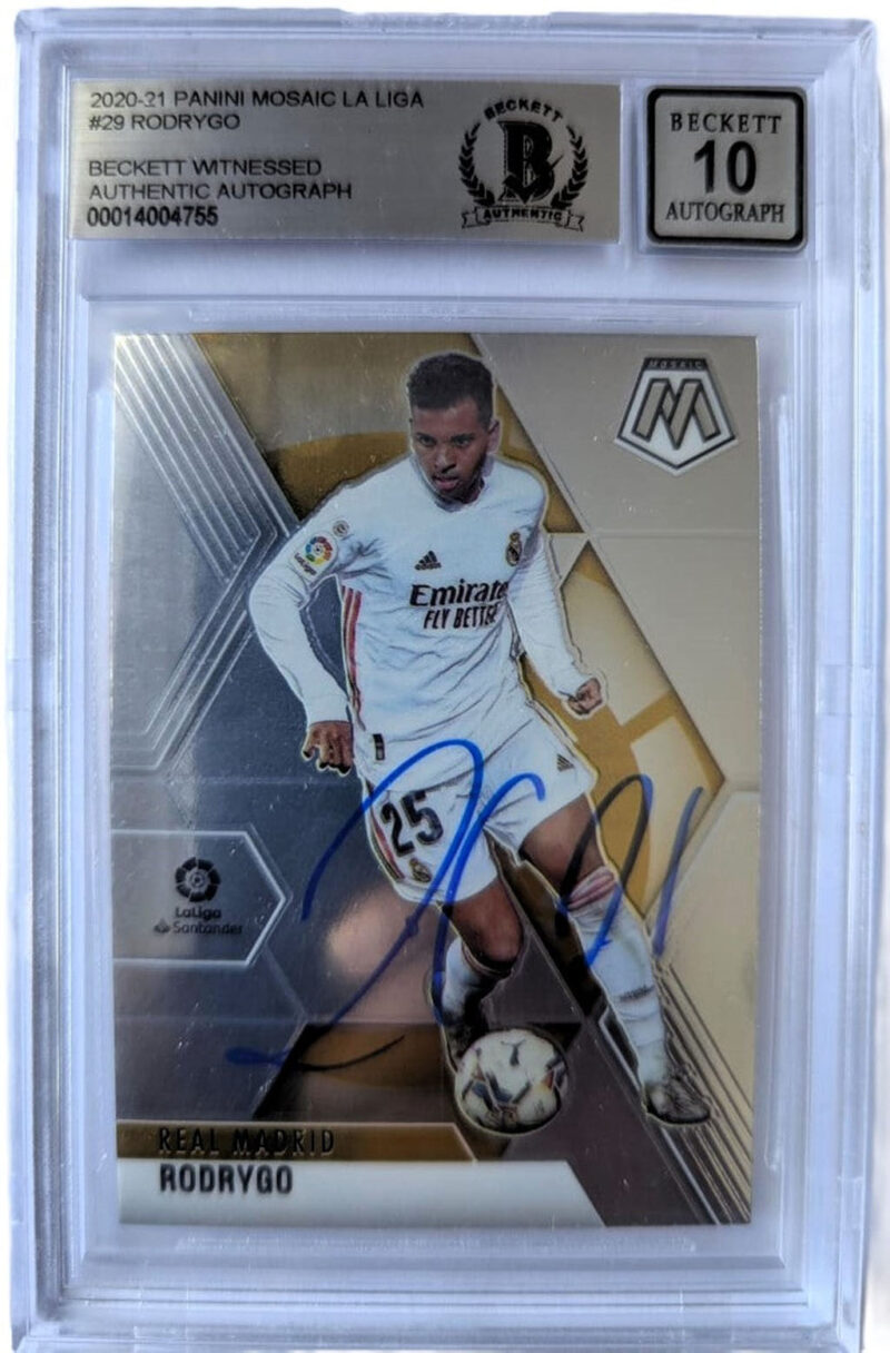 Rodrygo Tarjeta 2020-21 Autografiada Panini Real Madrid Certificada por Beckett 00014004755