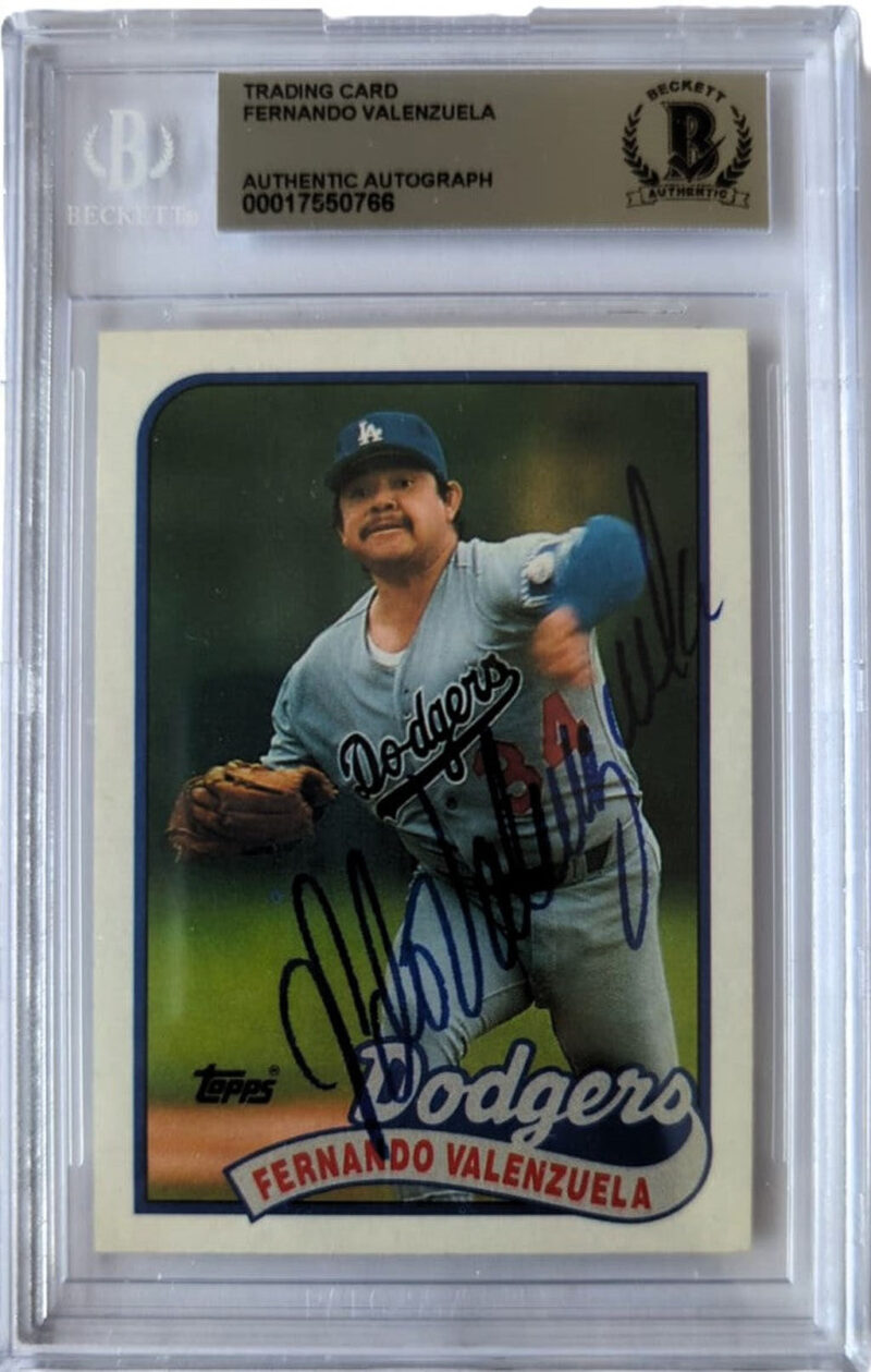Fernando Valenzuela Tarjeta 1989 Autografiada Topps Dodgers Certificada por Beckett 0017550766